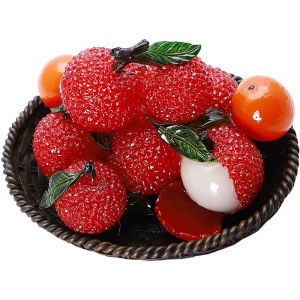 Decorazione per vassoio da tè con litchi in resina