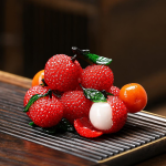 Decorazione per vassoio da tè con litchi in resina — Litchi a colore fisso