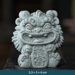 Figurina di creatura mitologica cinese in ceramica — Bocca aperta con tavoletta
