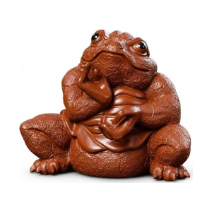 Figurina tea pet in argilla di Yixing a forma di rospo
