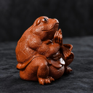 Figurina tea pet in argilla di Yixing a forma di rospo