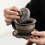 Gaiwan artigianale in ceramica con coperchio