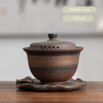 Gaiwan artigianale in ceramica con coperchio — Alta svasata