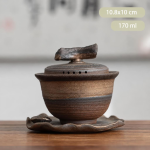 Gaiwan artigianale in ceramica con coperchio — Rotonda svasata