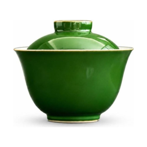 Gaiwan cinese in ceramica verde smeraldo