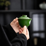 Gaiwan cinese in ceramica verde smeraldo