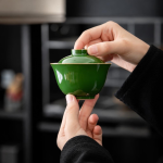 Gaiwan cinese in ceramica verde smeraldo