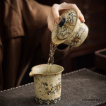 Gaiwan in ceramica a fiori dipinti