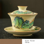 Gaiwan in porcellana con decori Montagne o Fiori