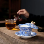 Gaiwan in porcellana con piattino