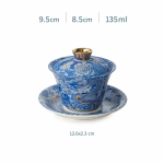 Gaiwan in porcellana con piattino