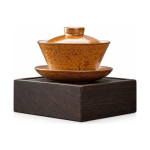Gaiwan in porcellana con smalto dorato