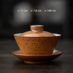 Gaiwan in porcellana con smalto dorato