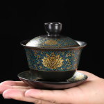 Gaiwan in porcellana nera da 180 ml