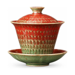 Gaiwan in porcellana rosso granato