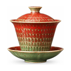 Gaiwan in porcellana rosso granato