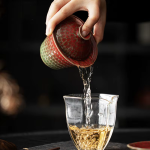 Gaiwan in porcellana rosso granato