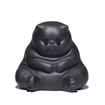Gatto tea pet in argilla viola — Nero