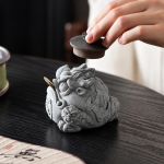 Rospo feng shui tea pet scolpito a mano