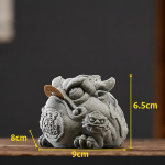 Rospo feng shui tea pet scolpito a mano — Con motivo circolare