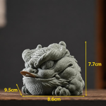 Rospo feng shui tea pet scolpito a mano — Con rilievo sulla testa