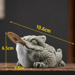 Rospo feng shui tea pet scolpito a mano — Con squame
