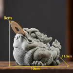 Rospo feng shui tea pet scolpito a mano — Ventre puntinato