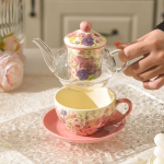 Servizio da tè con infusore in porcellana
