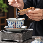 Servizio da tè in porcellana con gaiwan o teiera