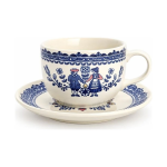 Servizio da tè vintage in ceramica con decoro romantico