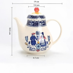 Servizio da tè vintage in ceramica con decoro romantico — Teiera