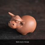 Tea pet a forma di bue in argilla viola fatto a mano