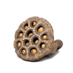 Tea pet a forma di capsula di loto in ceramica — Marrone beige e arancione