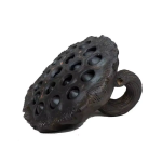 Tea pet a forma di capsula di loto in ceramica — Nero con manico ad anello
