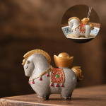 Tea pet a forma di cavallo che cambia colore — Zucca ocra dorata