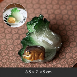 Tea pet a forma di cavolo cinese e maiale in resina