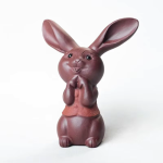 Tea pet a forma di coniglio in argilla viola — In piedi