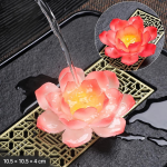 Tea pet a forma di loto in resina — Salmone con cuore corallo