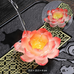 Tea pet a forma di loto in resina — Salmone con punte rosse
