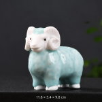 Tea pet a forma di pecora in ceramica — In piedi, testa bianca