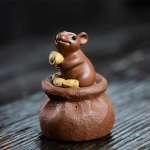 Tea pet a forma di topo in argilla di Yixing — Topo bruno-rossiccio