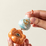 Tea pet a forma di zucca con smalto cristallino