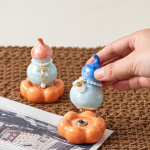 Tea pet a forma di zucca con smalto cristallino