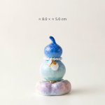 Tea pet a forma di zucca con smalto cristallino — Blu, 8 × 5 cm