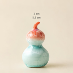 Tea pet a forma di zucca con smalto cristallino — Corallo, senza ciondolo, 3 × 5,5 cm