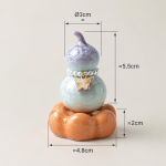 Tea pet a forma di zucca con smalto cristallino — Lilla, base arancione