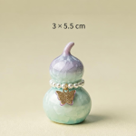 Tea pet a forma di zucca con smalto cristallino — Lilla, farfalla viola, 3 × 5,5 cm