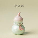 Tea pet a forma di zucca con smalto cristallino — Rosa pallido, farfalla rosa, 3 × 5,5 cm