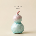 Tea pet a forma di zucca con smalto cristallino — Rosa pallido, senza ciondolo, 3 × 5,5 cm