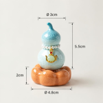 Tea pet a forma di zucca con smalto cristallino — Turchese, base arancione